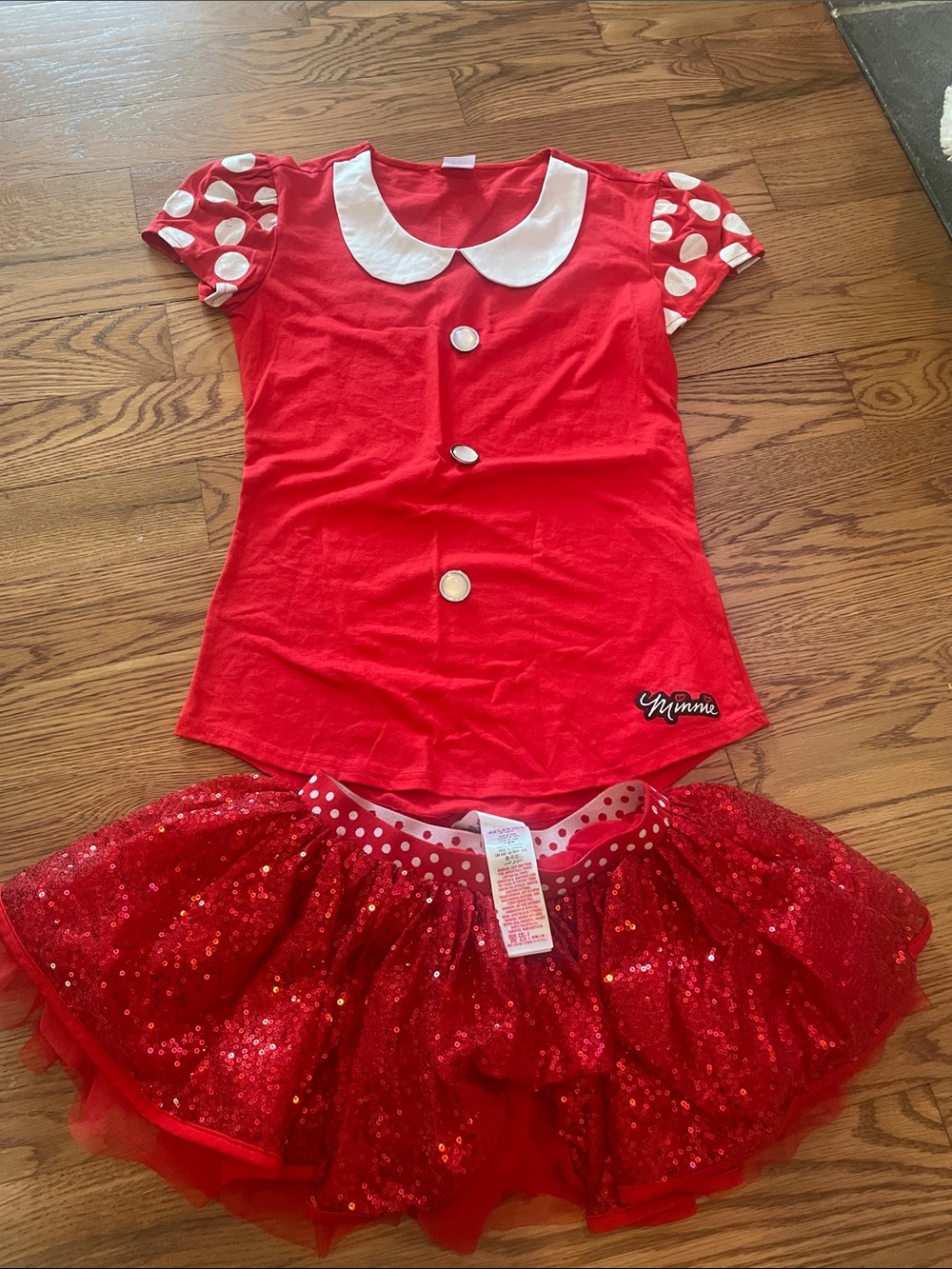 Girls Red Minnie-Inspired Costume Dress Set